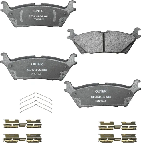Vista 287 de Pastillas de freno traseras cerámicas Bendix Premium SBC1337 para Cadillac CTS 2014-2008, SRX 2016-2010, Chevrolet Camaro 2015-2010, Saab 9-4X 2011