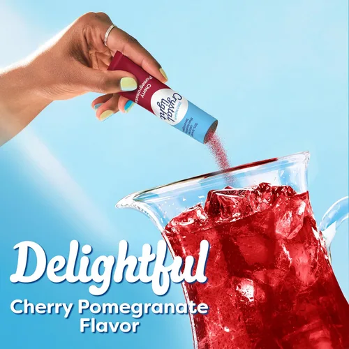 Vista 6 de Crystal Light Mezcla de bebidas en polvo con sabor natural y granada de cereza sin azúcar, 5 paquetes de jarra