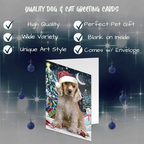 Vista 2 de Holly Jolly Holidays Cocker Spaniel Dog Greeting Cards - Adorable Pets Invitation Cards with Envelopes - Pet Artwork Christmas Greeting Cards