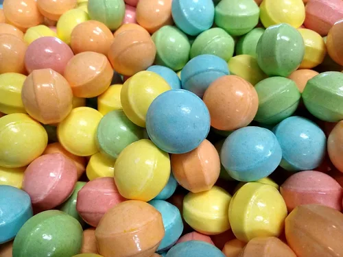 Vista 3 de Bleeps - 2 libras de caramelo a granel de sabor agrio con recubrimiento de frambuesa azul, cereza, sandía, naranja, piña