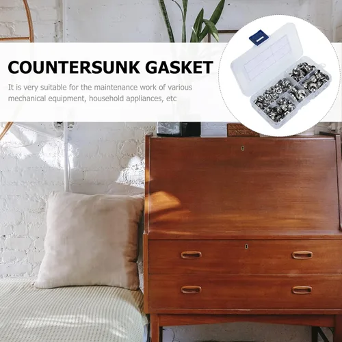 Vista 2 de TEHAUX Arandelas con acabado avellanado Acero inoxidable Copa de acabado avellanado Arandelas de acero inoxidable Sujetadores de juntas Kit