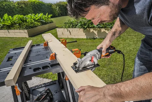 Vista 2 de WORX Pegasus mesa de trabajo multifunción y Sawhorse con abrazaderas rápidas y tenazas de sujeción - WX051