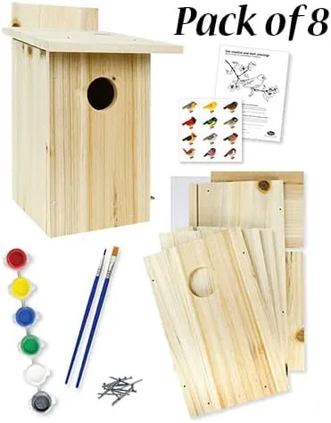 Vista 4 de My First Bird House Kit de bricolaje, paquete de 8