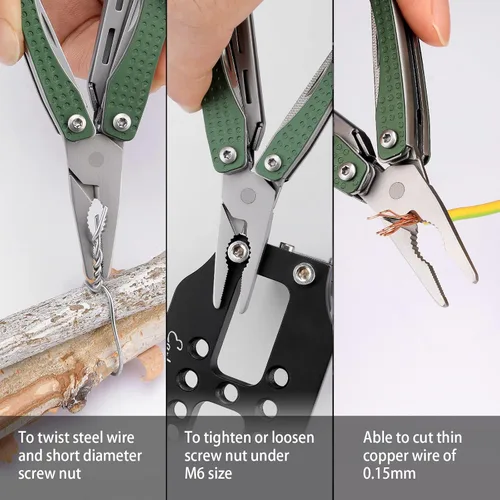 Vista 5 de NEXTOOL EDC Llavero Multiherramienta, 10 en 1 Mini Cuchillo de Bolsillo Multiherramienta con Alicates de Punta Fina, Tijeras, Mini Gadgets Útiles