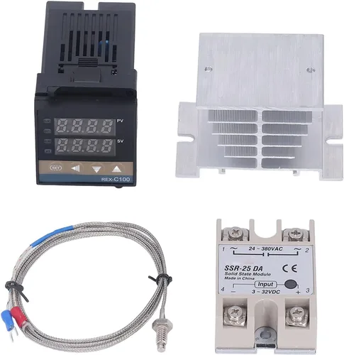 Vista 6 de PID Controladores de temperatura Kit de controlador de temperatura industrial preciso REX C100 impermeable para granja 100V-240V (25A)