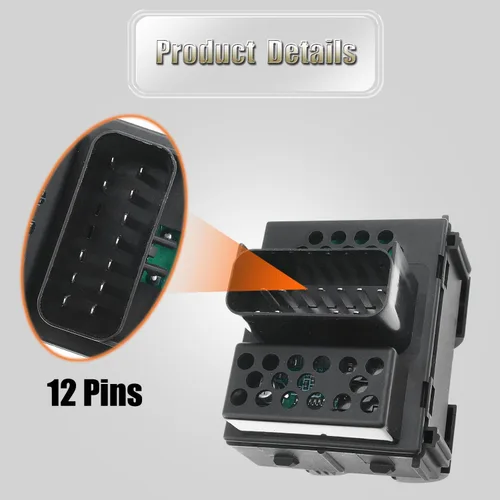 Vista 5 de Interruptor de control maestro de elevalunas eléctrico para Jeep Wrangler JK 2012-2018 de 4 puertas, repuesto OE 68156217AA, 68156217AB para botón