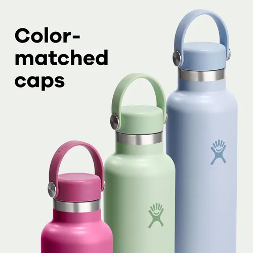 Vista 6 de Hydro Flask Botella de agua – Acero inoxidable aislado – Antiderrames, a prueba de fugas en 21 oz Tonal Trillium