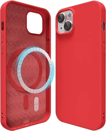 Vista 184 de oakxco Funda de silicona para iPhone 12 Pro Max, magnética, compatible con carga inalámbrica Magsafe, cubierta protectora de goma suave y delgada