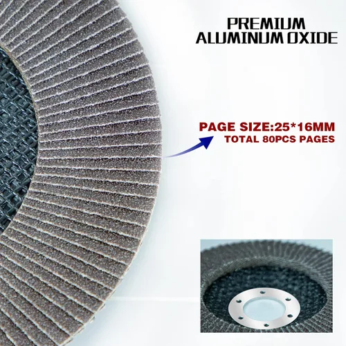 Vista 3 de Sali Paquete de 10 discos de aleta de grano 40 de 7 x 7/8 pulgadas, disco de lijado tipo bisel #29, amoladora angular de grado premium e industrial