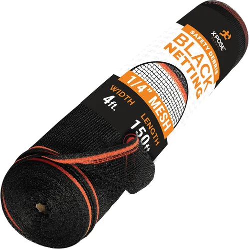 Xpose Safety Red de seguridad para construcción de Xpose Safety - Rollo de material temporal de 150 pies, malla de 1/4" para cerca de andamio,