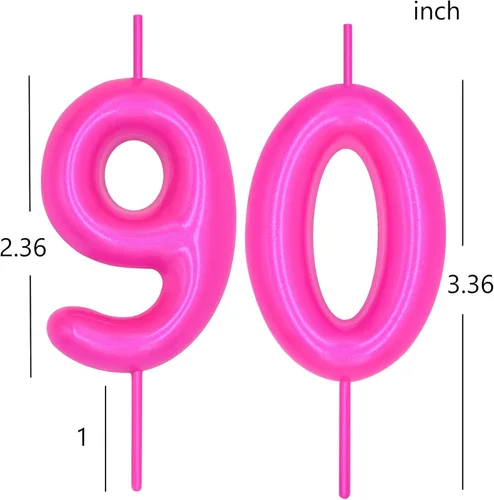 Vista 293 de DERVENTA Vela con números de 2.36 pulgadas, decoración perfecta para cumpleaños, brunch, postre, pastel, 1 pieza (número 0 rosa)