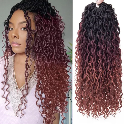 Vista 72 de Goddess Locs - Rastas de cabello corto rizado bohemio sintético de 10 pulgadas, paquete de 8 paquetes de trenzas de ganchillo preenrolladas