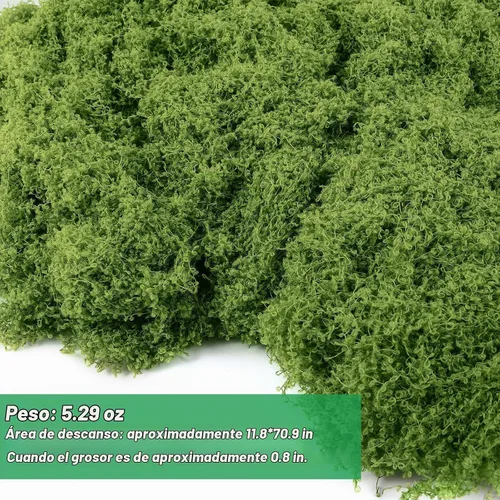 Vista 2 de Fake Green Moss for Plants Indoor, 5.3OZ Artificial Moss (Dark Green)