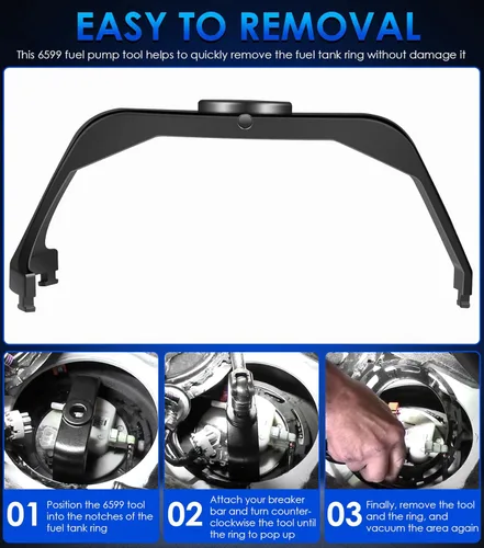 Vista 6 de Herramienta de anillo de bloqueo de tanque de combustible, remitentes de bomba de combustible, herramienta de instalación para Chrsyler Dodge Ford