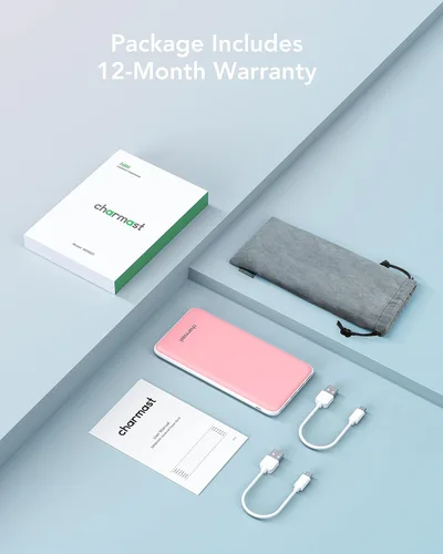 Vista 7 de Charmast USB C Power Bank, 26800mAh Portable Charger USB C, Slim Thin 3A High-Speed Battery Pack Type C with 3 Input & 4 Output Compatible with