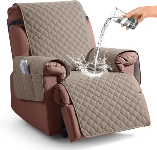 Vista 26 de KinCam Funda 100% impermeable para silla reclinable, fundas de sofá reclinable para mascotas, perros, funda de sofá reclinable, protector de muebles