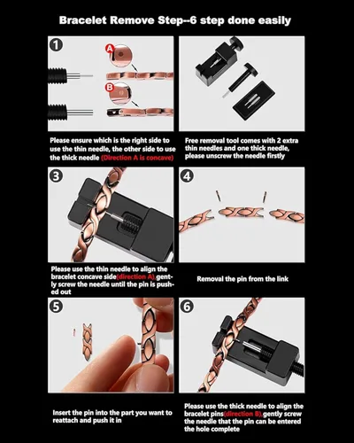 Vista 9 de Jecanori Pulseras magnéticas de fuerza 3X para hombre