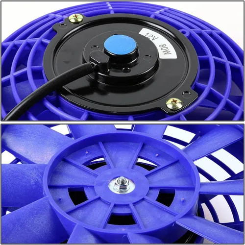 Vista 4 de Kit de ensamblado de ventilador eléctrico Dynasty de refrigeración de alto rendimiento para automóvil Azul