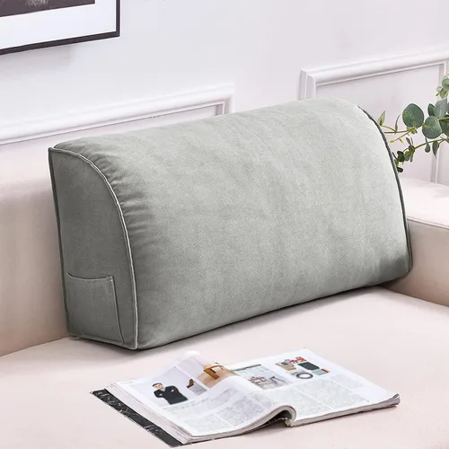 Vista 10 de Almohada triangular para sofá cama, almohada triangular cómoda para cabecera y respaldo de lectura, cojín de soporte lumbar para cuello y espalda