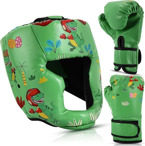 Vista 19 de Set de protección para la cabeza y guantes de boxeo Arrowbash para niños, guantes de boxeo de 6 oz y protección para la cabeza de lucha
