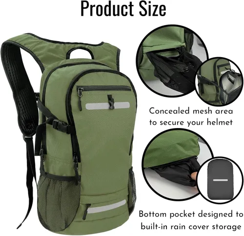 Vista 3 de Zavothy Mochila de senderismo multiusos de 18 litros con bolsa de agua de 3 L, mochila de hidratación duradera con compartimento aislado