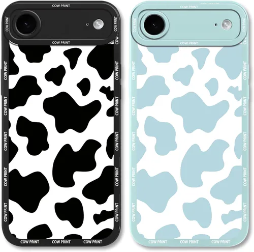 Vista 23 de Paquete de 2 bonitas fundas de teléfono para Apple iPhone 7/8 de 4.7 pulgadas, funda de silicona delgada y suave con estampado de vaca para mujer, a