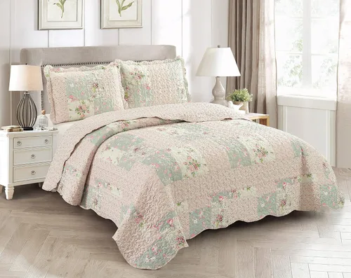 Vista 33 de Brilliant Sunshine Juego de edredón de 3 piezas con 2 fundas de almohada, colcha reversible, colcha suave y ligera, para todas las estaciones, Gris