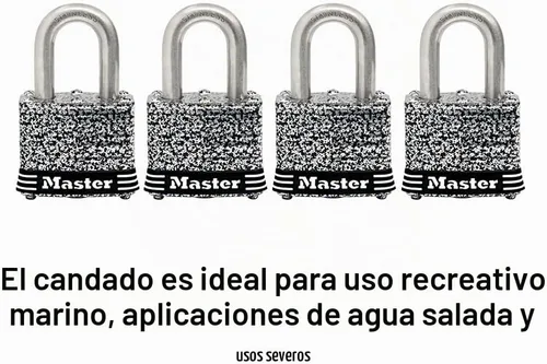 Vista 3 de Master Lock 3SST Candado de acero inoxidable para exteriores con llave, paquete de 2 llaves iguales