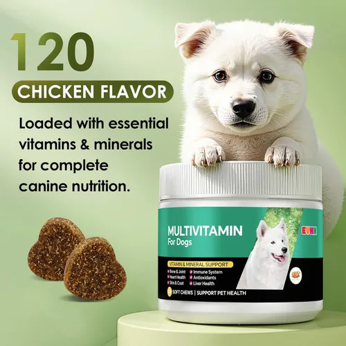 Vista 7 de Multivitamínico para perros, multivitamínico masticable para perros con vitaminas y minerales esenciales, salud de la piel y el pelaje, apoyo