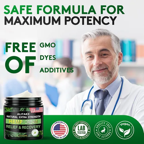 Vista 8 de Crema de cáñamo natural de 8.5 onzas, crema instantánea de cáñamo con cáñamo, árnica, MSM, cúrcuma, aceite de emú, mentol, aloe, aceite de romero