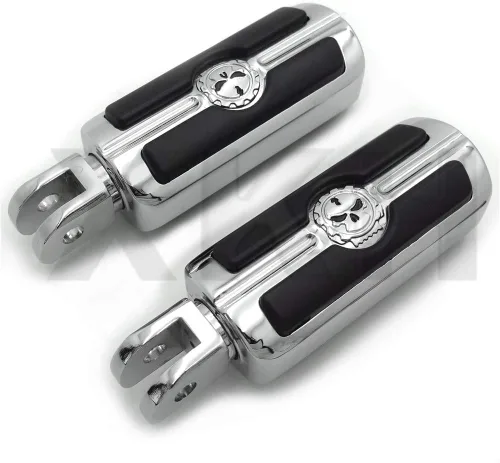 Vista 5 de SMT- Estriberas cromadas de calavera compatibles con Harley 2018 y posteriores FXBB FXBR FXBRS FXLR 2019 Street Bob [B07P5H6Z2M]