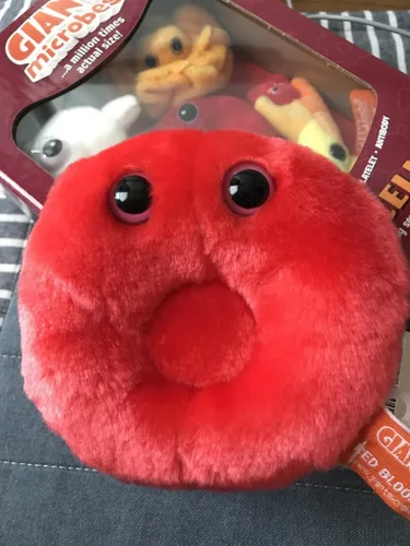 Vista 6 de GIANTmicrobes - Peluche de glóbulos rojos, gota de sangre, banco de sangre, regalos para técnicas de laboratorio, hematología, regalos