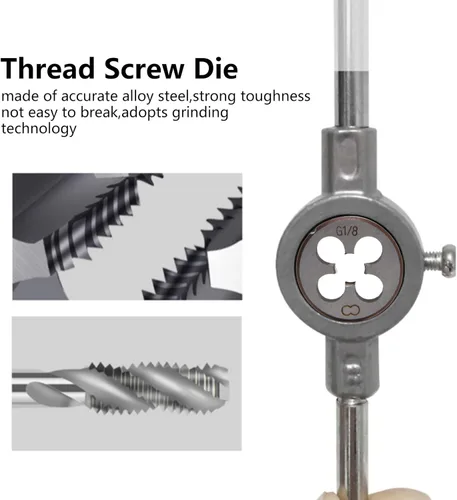 Vista 3 de El hilo redondo de G1/8 UNS muere el tornillo muere el hardware del acero de aleación de la alta precisión de 4 agujeros para el procesamiento