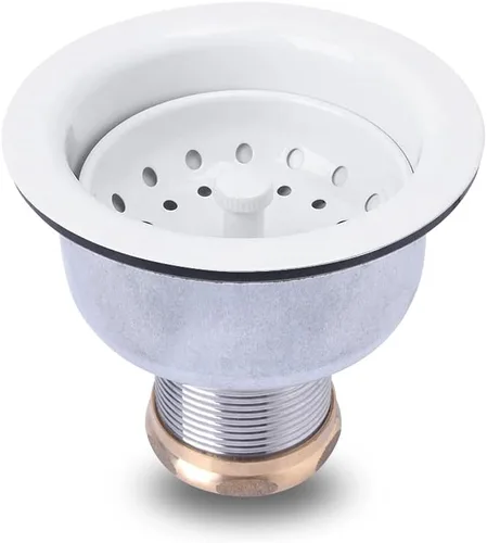 Vista 12 de Conjunto de drenaje de fregadero de cocina de taza profunda de 3-1/2, construcción de acero inoxidable 304 con cesta de poste fijo y vástago largo