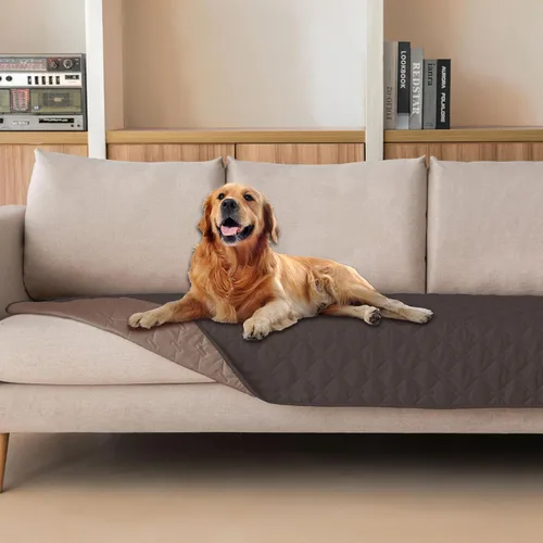 Vista 22 de gogobunny - Manta para perros y gatos 100% impermeable y de doble cara, funda suave para cama de mascotas, reversible, protege muebles, carbón