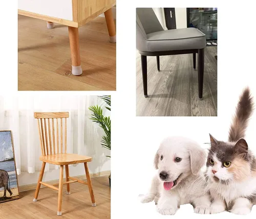 Vista 4 de Tapas para patas de silla, 16 fundas para patas de silla para proteger suelos, tapas de patas de silla, protectores de pies de muebles para suelos