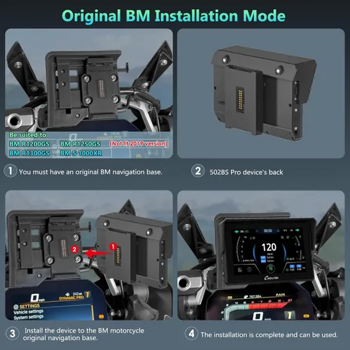 Vista 5 de CARPURIDE W502BS para BMW Moto CarPlay y lectura de datos A-Auto, Maravilla