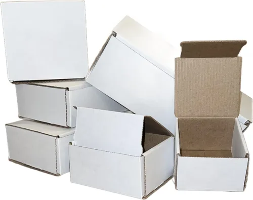 Vista 4 de 50 cajas de papel de cartón blanco de 6 x 4 x 3 pulgadas, caja de envío de embalaje corrugado