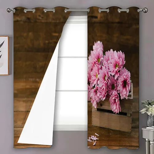 Vista 15 de MizuH Cortinas de bambú con aislamiento térmico con ojales para habitación, reducción de ruido, hoja de bambú, pureza fresca, arte tranquilo, 2