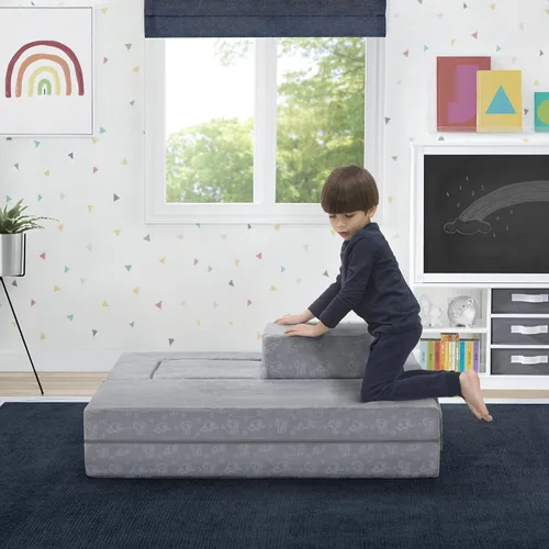 Vista 14 de Delta Children Serta Perfect Sleeper - Juego de sofá convertible y juego para niños y niños pequeños, sofá modular de espuma y tumbona abatible
