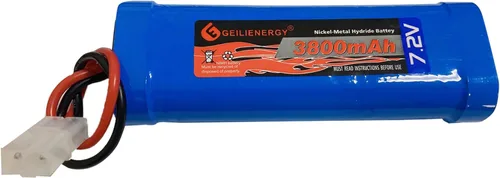 7.2V 3800mAh 6-Cell NiMH Battery for RC Cars Hobby Battery with Tamiya Connector for Car Truck Truggy Buggy Tank Airplane Helicopter Boat Racing (1
