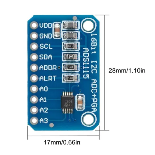 Vista 4 de ADS1115 16 bits 16 bytes 4 canales I2C IIC analógico a digital ADC PGA módulo convertidor con amplificador de ganancia programable desarrollo