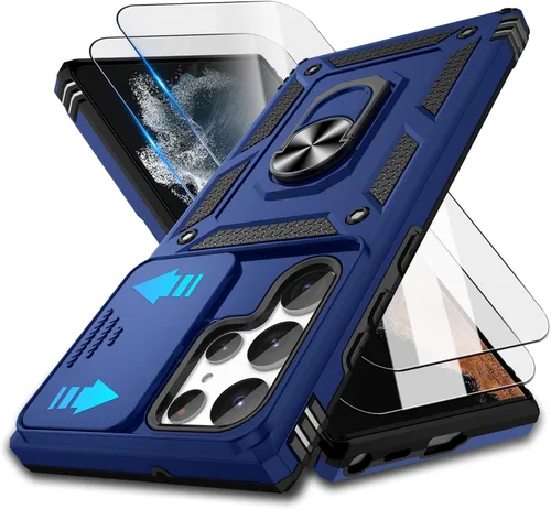 Vista 60 de Funda para Samsung Galaxy Note 20 5G con (2 piezas) protector de pantalla HD, resistente a prueba de golpes con soporte de rotación de 360°