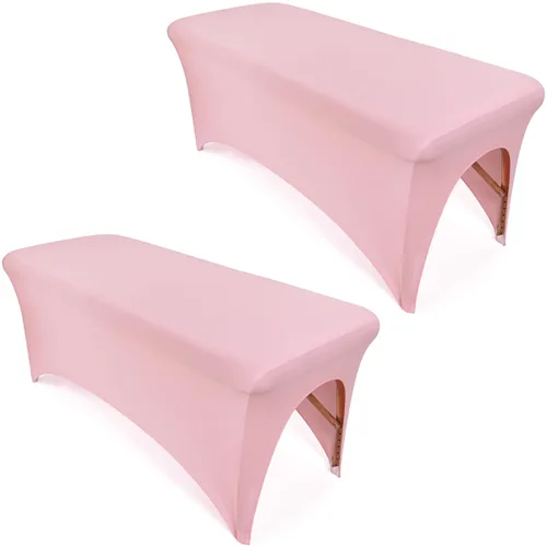 Vista 10 de 2 fundas de cama negras para mesa de masaje de 6 pies, cubierta de elastano (negro, 2)