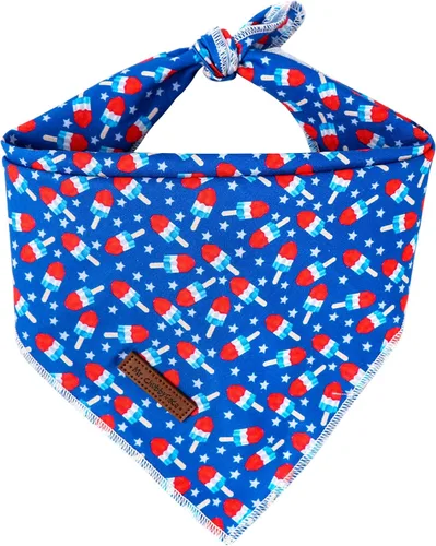 Vista 12 de MR. CHUBBYFACE Pañuelos azules con rayas para perros, reversibles, baberos triangulares, bufanda, accesorios para perros, gatos, mascotas