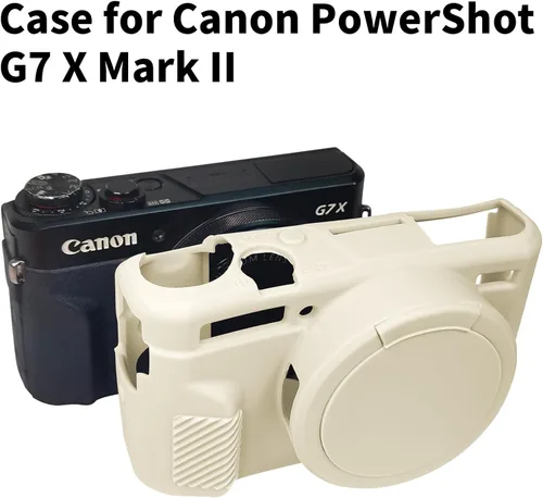 Vista 2 de Easy Hood G7X Mark II - Funda protectora para cámara digital Canon Powershot G7X Mark II, funda extraíble de silicona, funda suave para cámara, piel