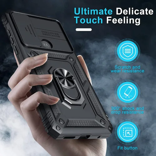 Vista 6 de Janmitta Compatible con Moto G Play 2023, G Power 2022/G Pure Funda con Cubierta Deslizante Integrada para Lente de Cámara + Protector de Pantalla +