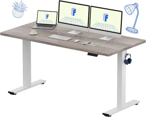 Vista 18 de FLEXISPOT EN1 Escritorio de pie de una pieza con escritorio sin costuras de 1 pulgada de grosor, escritorio eléctrico de altura ajustable de 40 x 24