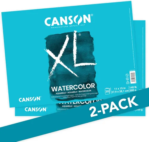 Vista 12 de Canson Bloc de acuarela serie XL, papel blanco pesado, encuadernación plegable, 30 hojas, 11 x 15 pulgadas