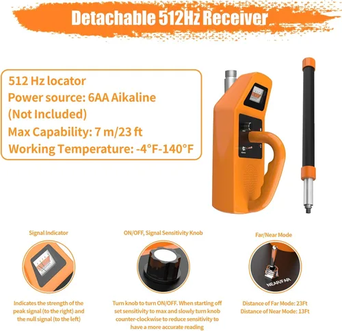 Vista 6 de Cámara de alcantarillado Anysun con localizador, cámara de tubería con transmisor y receptor de sonda de 512Hz, endoscopio industrial impermeable